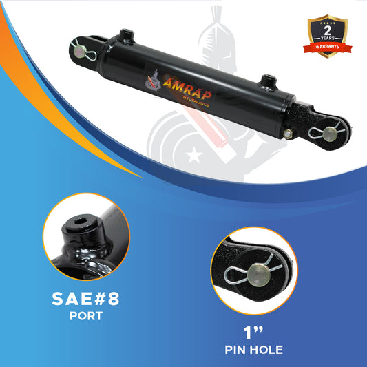 2x6 Hydraulic Cylinder - 2 Bore 6 Stroke Double Acting Welded Threaded Clevis Hydraulic Cylinder 3500 PSI