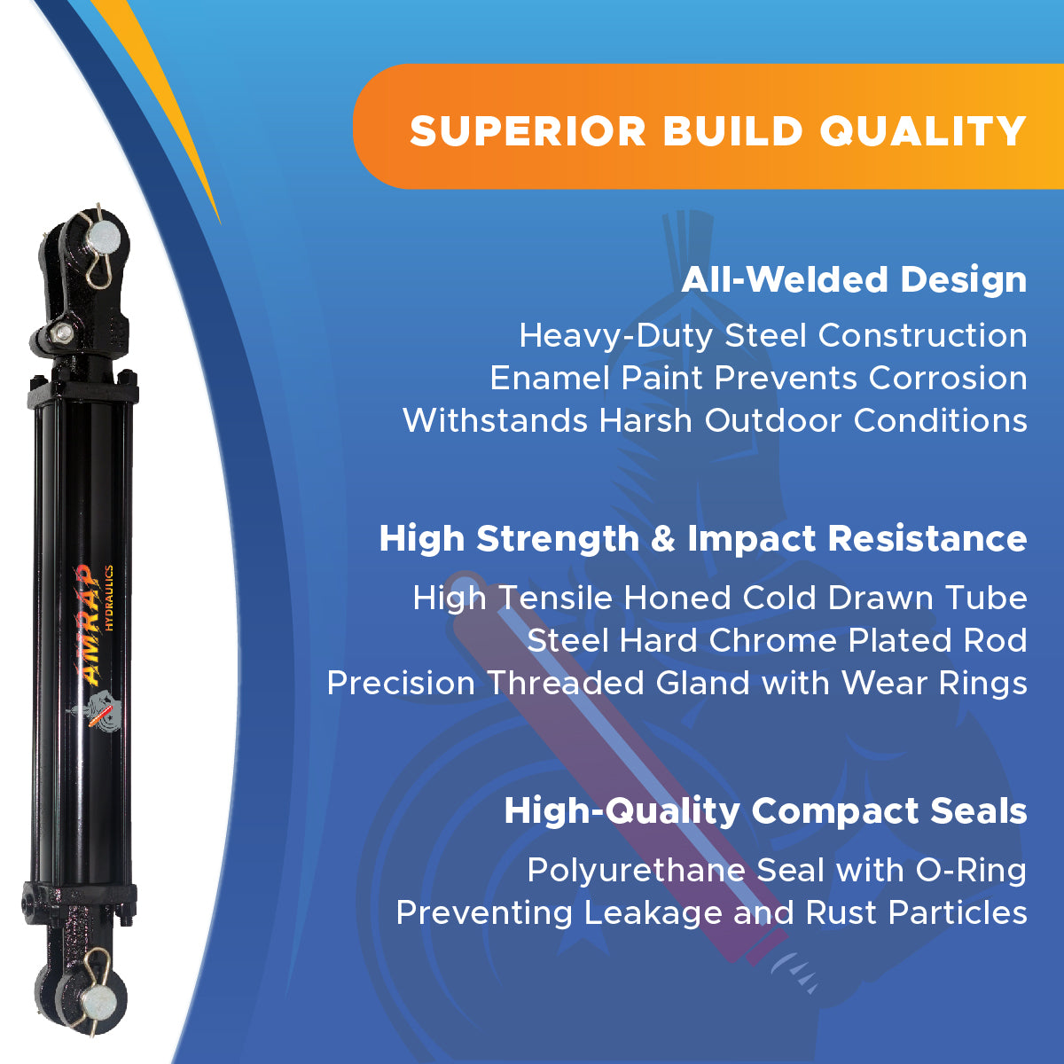 3x8A Hydraulic Cylinder - 3 Bore 8 ASAE Stroke Double Acting Tie Rod Hydraulic Cylinder 2500 PSI