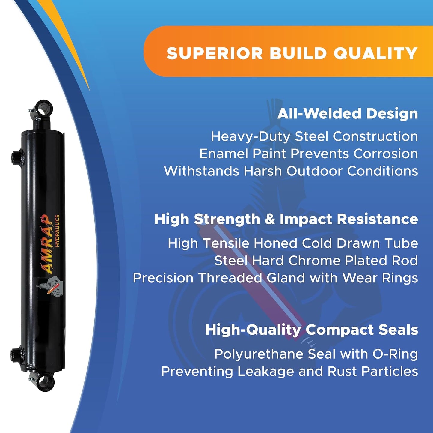 2.5x16 Hydraulic Cylinder -   2.5 Bore 16 Stroke Double Acting Welded Cross Tube Hydraulic Cylinder 3500 PSI