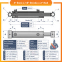 4x18 Hydraulic Cylinder -   4 Bore 18 Stroke Double Acting Welded Cross Tube Hydraulic Cylinder 3500 PSI