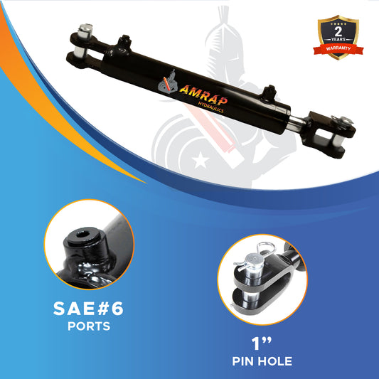2.5x8 Hydraulic Cylinder -   2.5 Bore 8 Stroke  Double Acting Welded Clevis Hydraulic Cylinder  3000 PSI