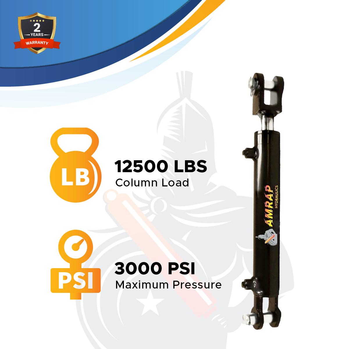 2.5x18 Hydraulic Cylinder -   2.5 Bore 18 Stroke  Double Acting Welded Clevis Hydraulic Cylinder  3000 PSI