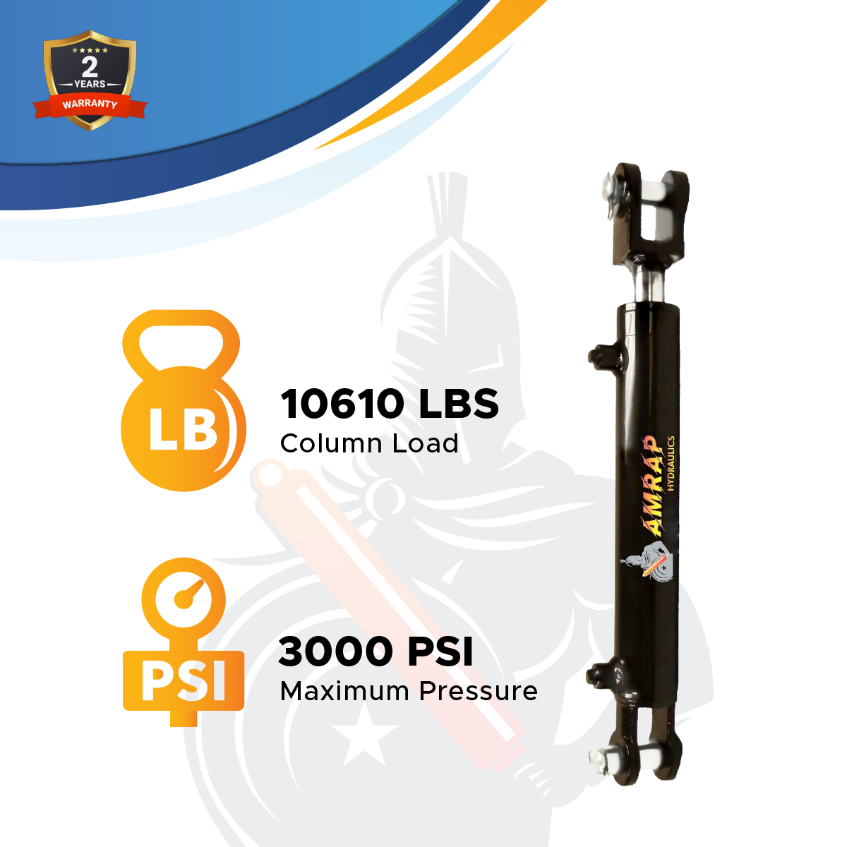 2.5x20 Hydraulic Cylinder -   2.5 Bore 20 Stroke  Double Acting Welded Clevis Hydraulic Cylinder  3000 PSI