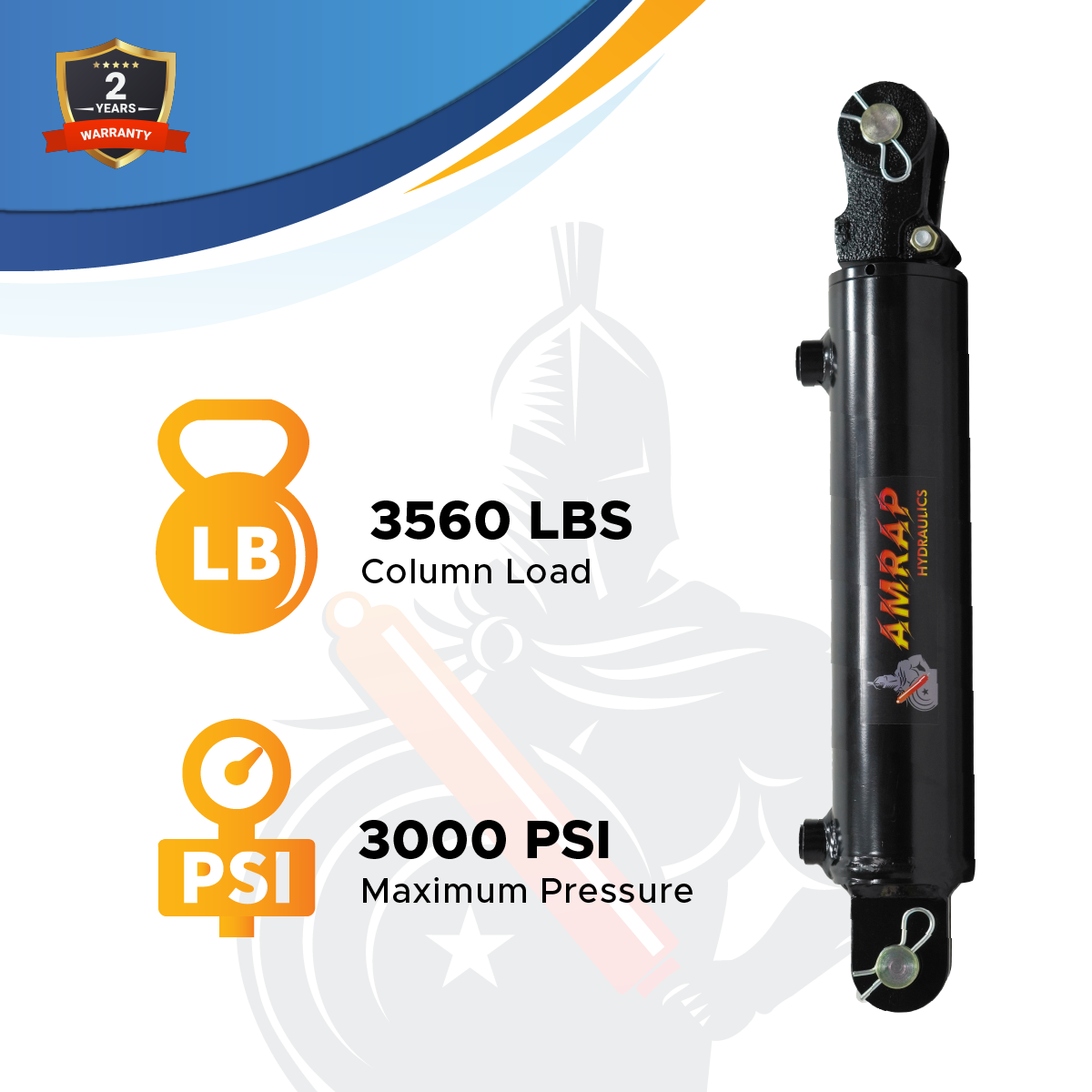 2.5x38 Hydraulic Cylinder - 2.5 Bore 38 Stroke Double Acting Welded Threaded Clevis Hydraulic Cylinder 3500 PSI