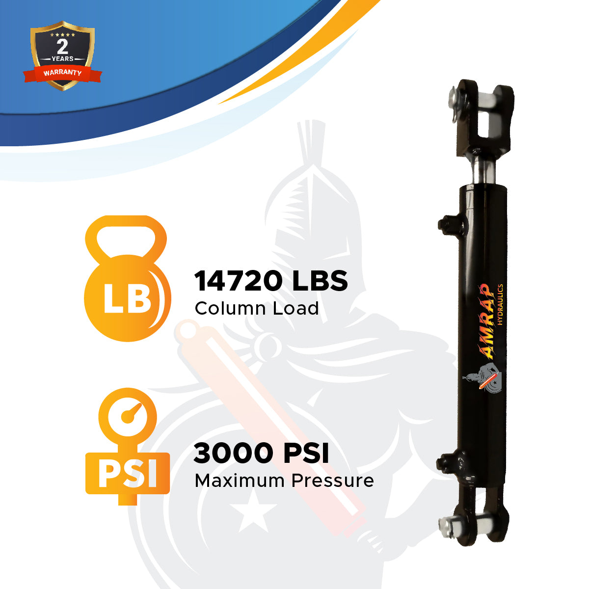 2.5x8 Hydraulic Cylinder -   2.5 Bore 8 Stroke  Double Acting Welded Clevis Hydraulic Cylinder  3000 PSI