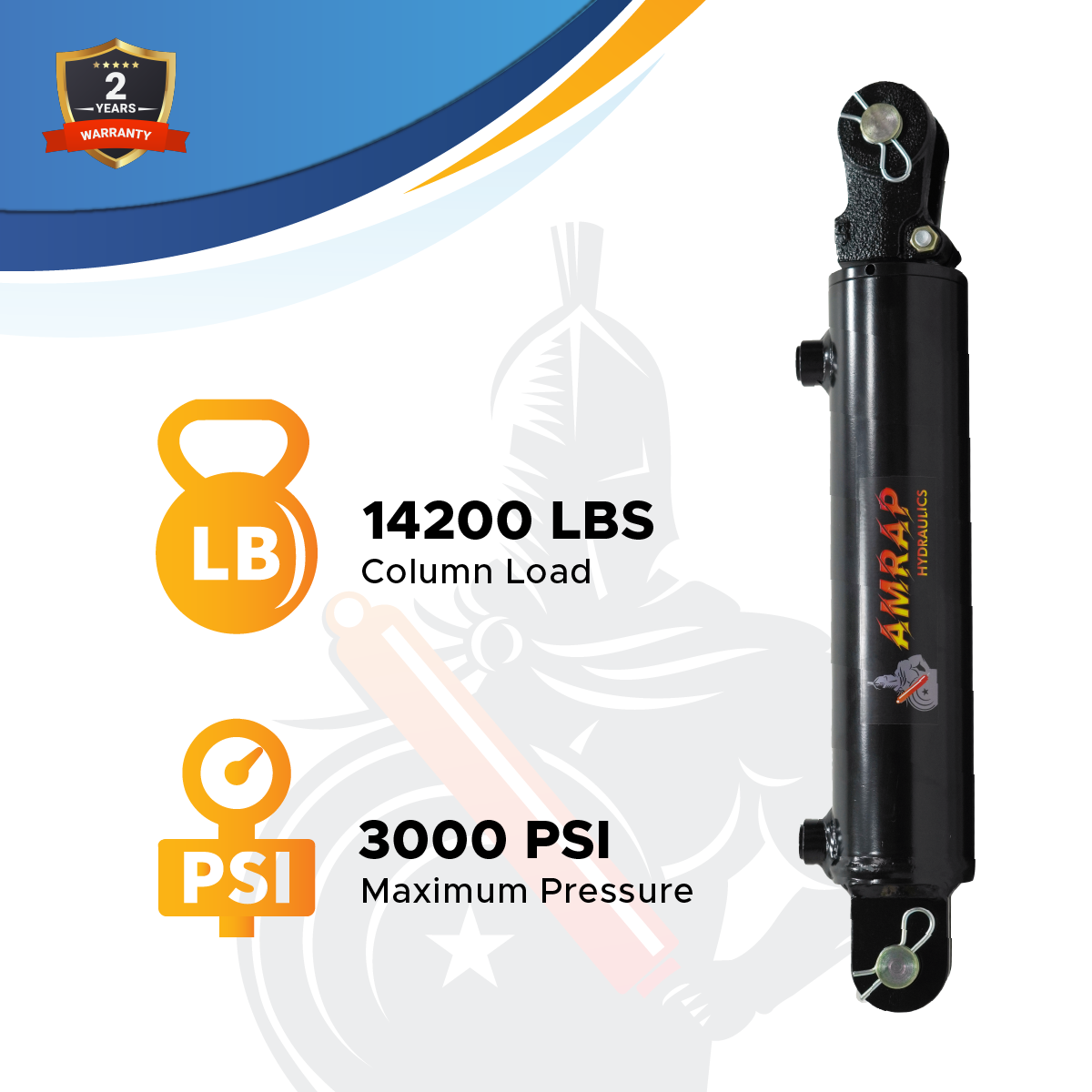 3.5x38 Hydraulic Cylinder - 3.5 Bore 38 Stroke Double Acting Welded Threaded Clevis Hydraulic Cylinder 3500 PSI