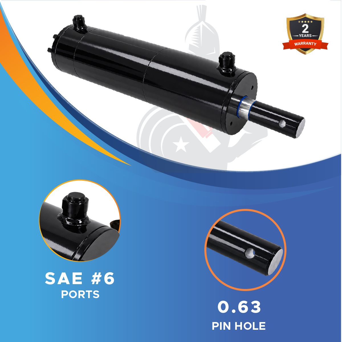 5x20 Hydraulic Cylinder for Dump Trailer – 5" Bore x 20" Stroke, 3500 PSI Double Acting Dump Hoist Hydraulic Cylinder, Welded Steel Trailer Hoist Cylinder (5x20)