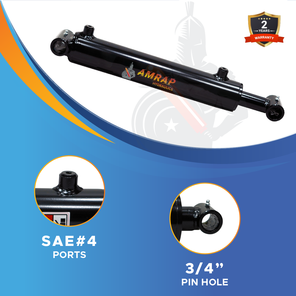 1.5x16 Hydraulic Cylinder -   1.5 Bore 16 Stroke Double Acting Welded Cross Tube Hydraulic Cylinder 3500 PSI