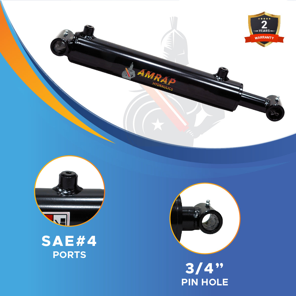 1.5x20 Hydraulic Cylinder -   1.5 Bore 20 Stroke Double Acting Welded Cross Tube Hydraulic Cylinder 3500 PSI