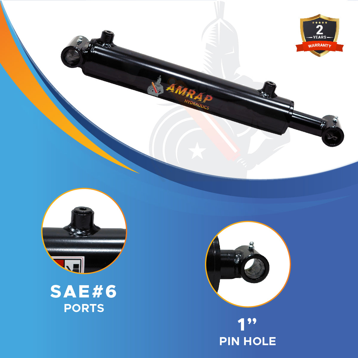2x40 Hydraulic Cylinder -   2 Bore 40 Stroke Double Acting Welded Cross Tube Hydraulic Cylinder 3500 PSI