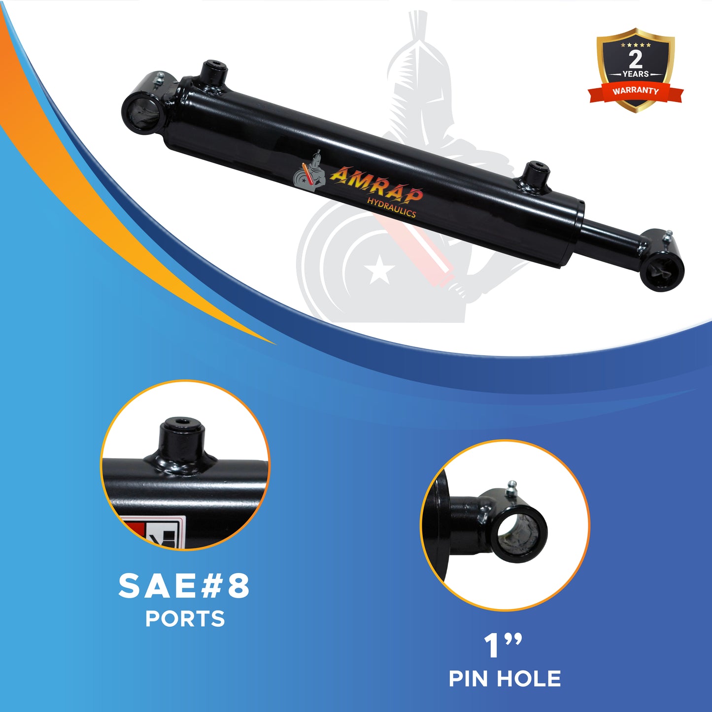 3x20 Hydraulic Cylinder -   3 Bore 20 Stroke Double Acting Welded Cross Tube Hydraulic Cylinder 3500 PSI
