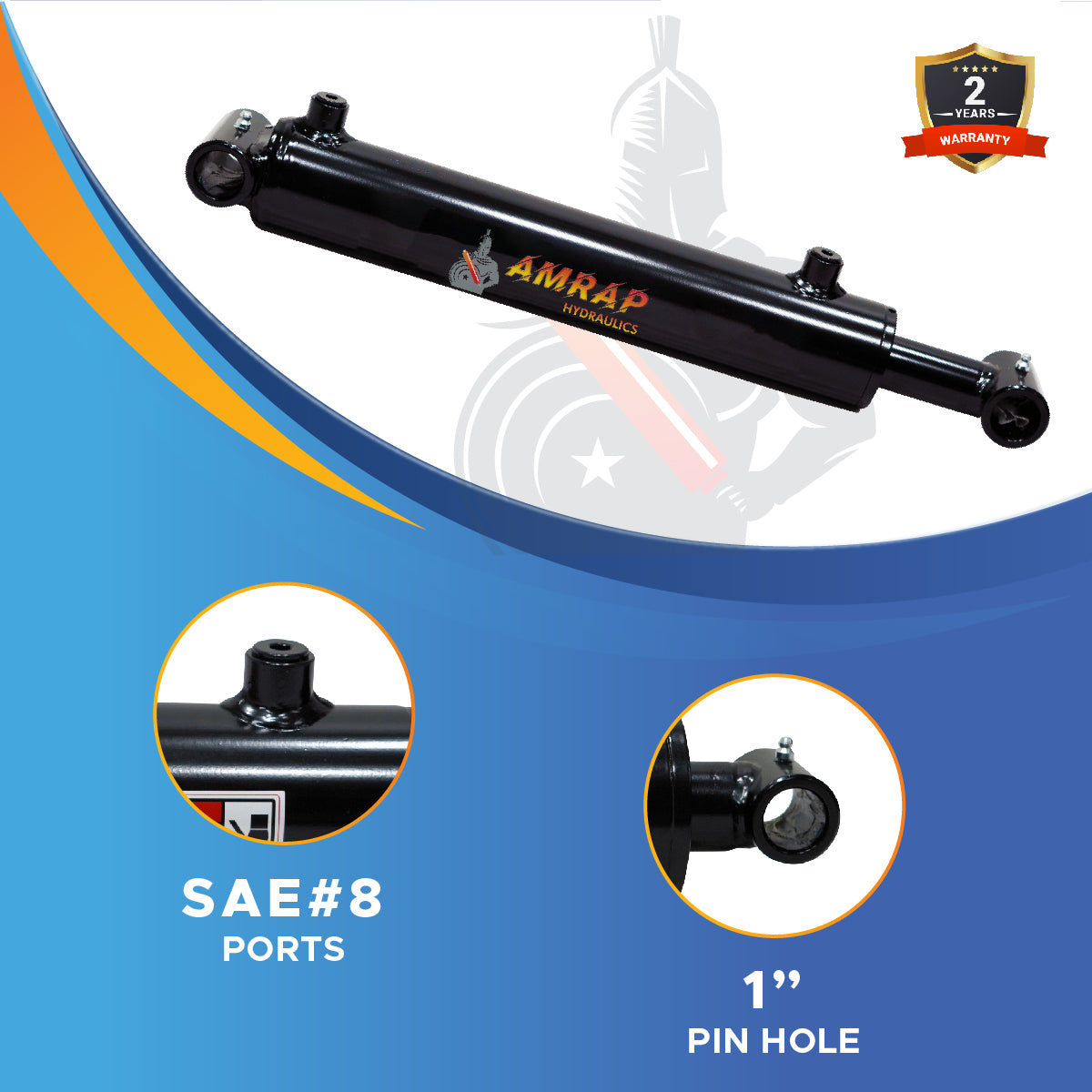 3x26 Hydraulic Cylinder -   3 Bore 26 Stroke Double Acting Welded Cross Tube Hydraulic Cylinder 3500 PSI