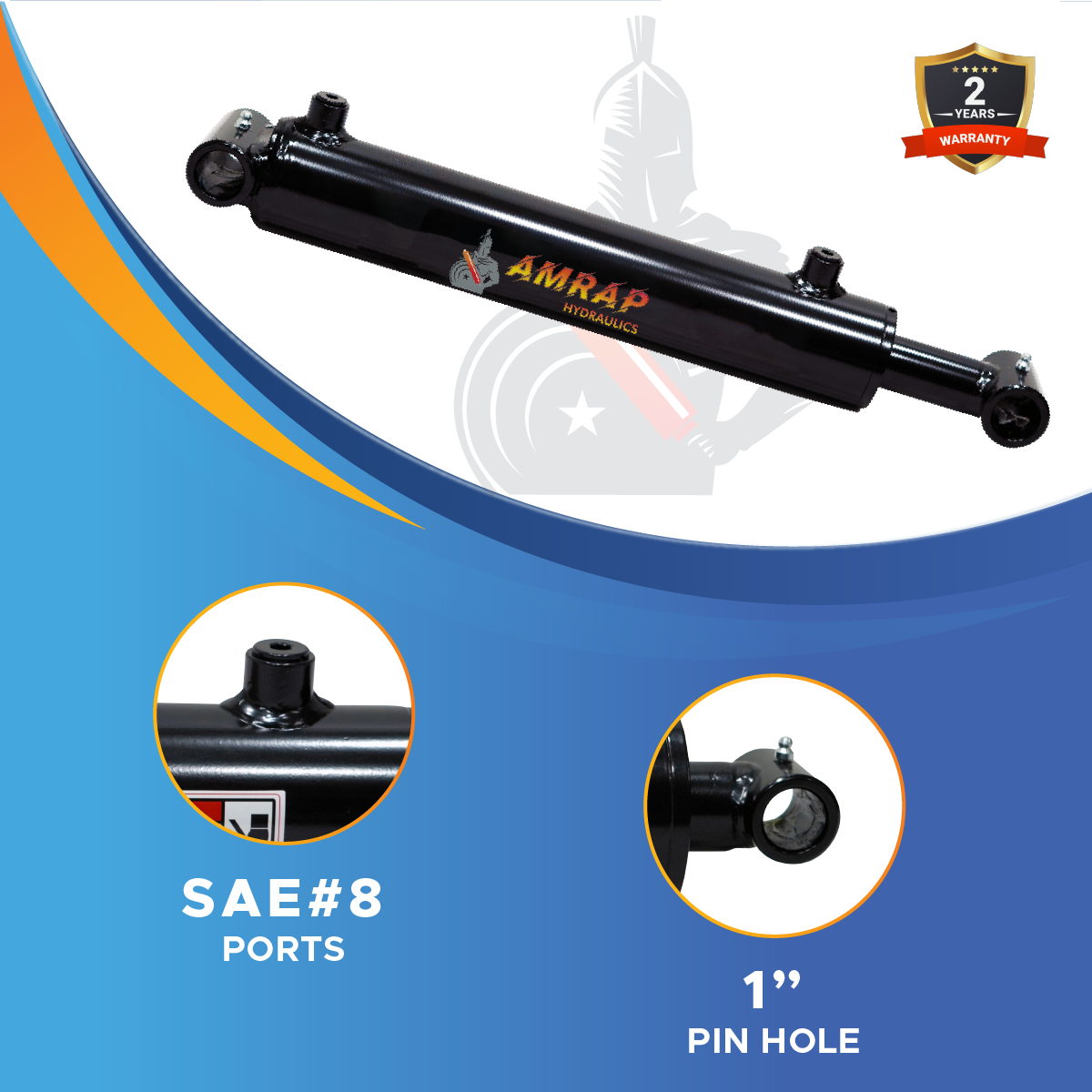3x36 Hydraulic Cylinder -   3 Bore 36 Stroke Double Acting Welded Cross Tube Hydraulic Cylinder 3500 PSI