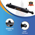 5x12 Hydraulic Cylinder - 5" Bore 12" Stroke Double Acting Welded Cross Tube Hydraulic Cylinder 3500 PSI Retracted: 23, Extended: 35,SAE #12