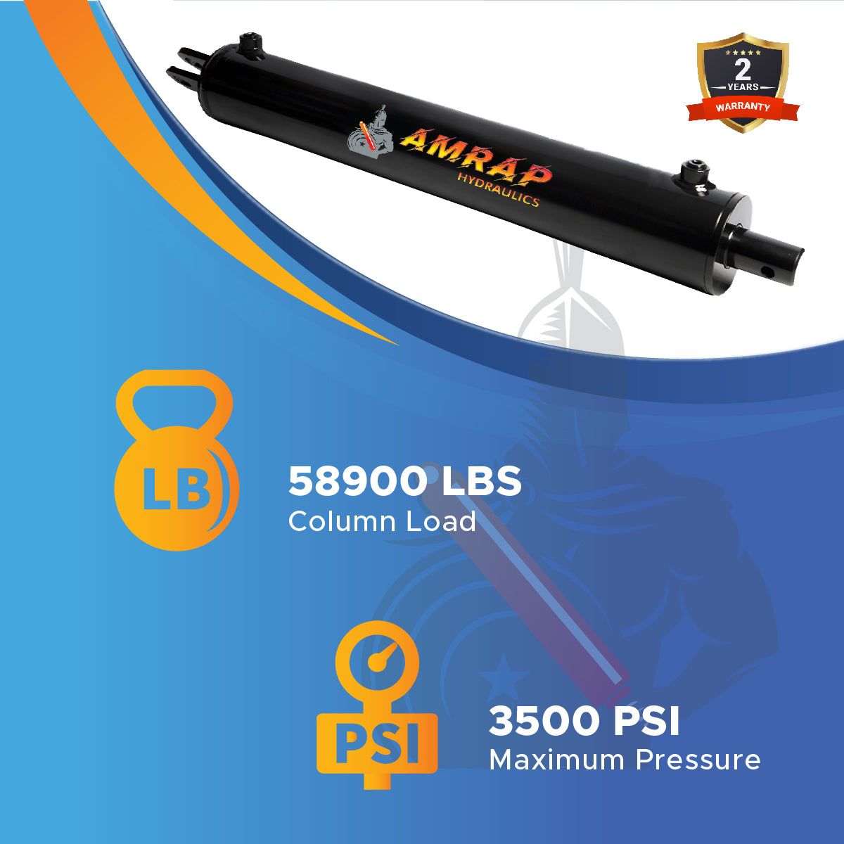 5x24 Hydraulic Cylinder -   5" Bore 24" Stroke  Log Splitter Hydraulic Cylinder  3500 PSI