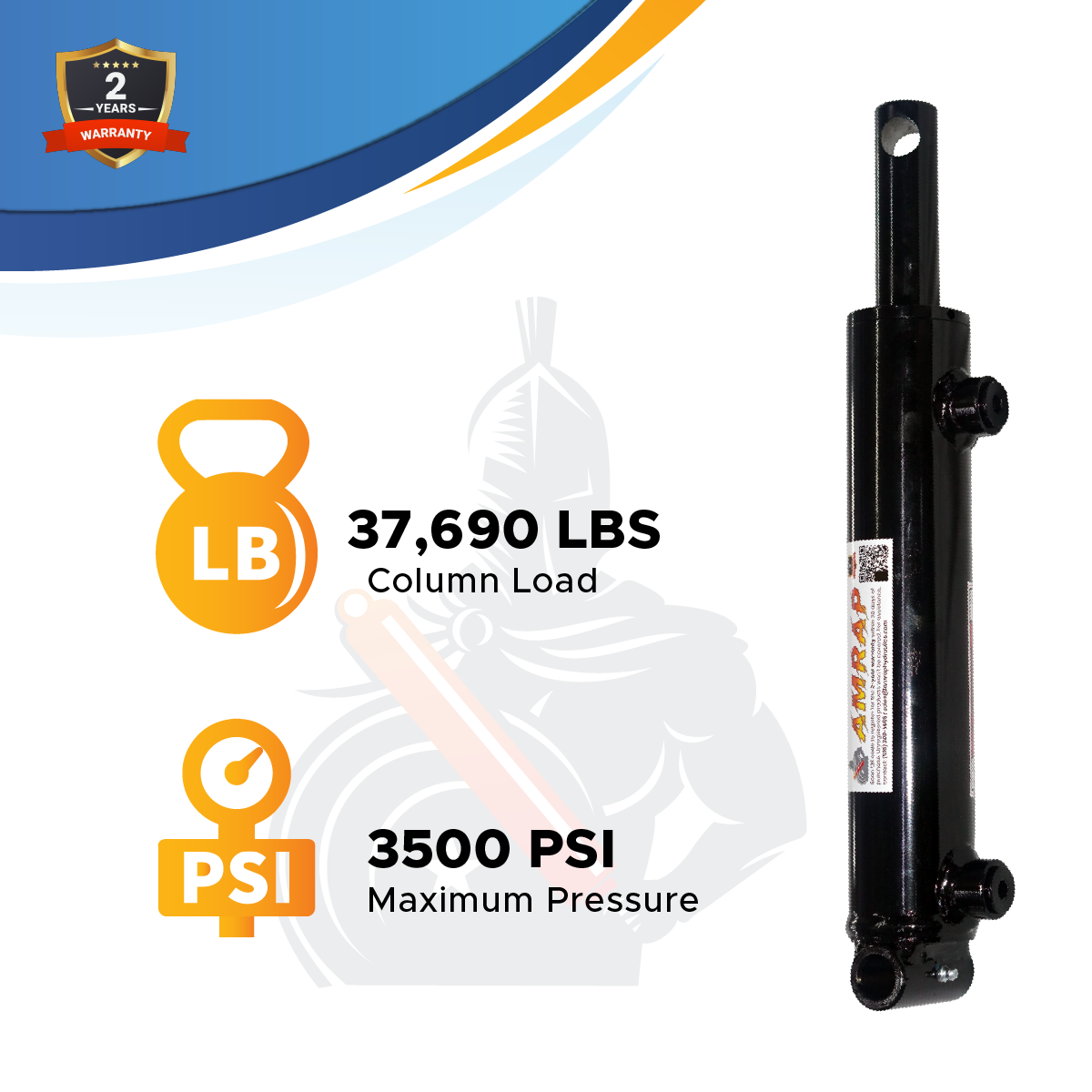 4x30 Hydraulic Cylinder -   4 Bore 30 Stroke  Double Acting  Pin Eye  Hydraulic Cylinder  3500 PSI