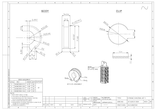 Stroke Control Kit for Hydraulic Cylinders – Thickness: 0.75", 1.0", 1.25", 1.5" – Fits 1-1/8", 1-1/4", 1-3/8", & 1-1/2" Cylinder Rods