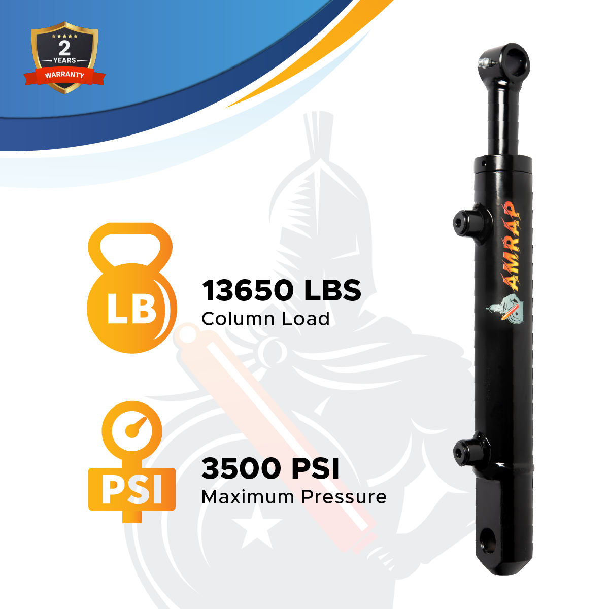 2.5x34 Hydraulic Cylinder -   2.5 Bore 34 Stroke  Double Acting Welded Tang Hydraulic Cylinder  3500 PSI