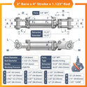 2x4 Hydraulic Cylinder - 2 Bore 4 Stroke Double Acting Tie Rod Hydraulic Cylinder 2500 PSI