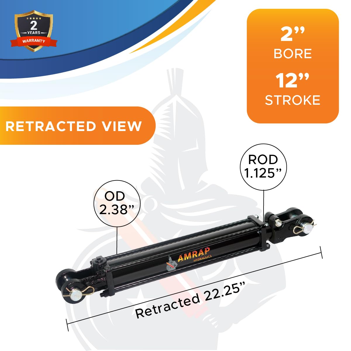 2x12 Hydraulic Cylinder - 2 Bore 12 Stroke Double Acting Tie Rod Hydraulic Cylinder 2500 PSI