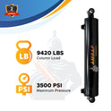2x4 Hydraulic Cylinder -   2 Bore 4 Stroke Double Acting Welded Cross Tube Hydraulic Cylinder 3500 PSI