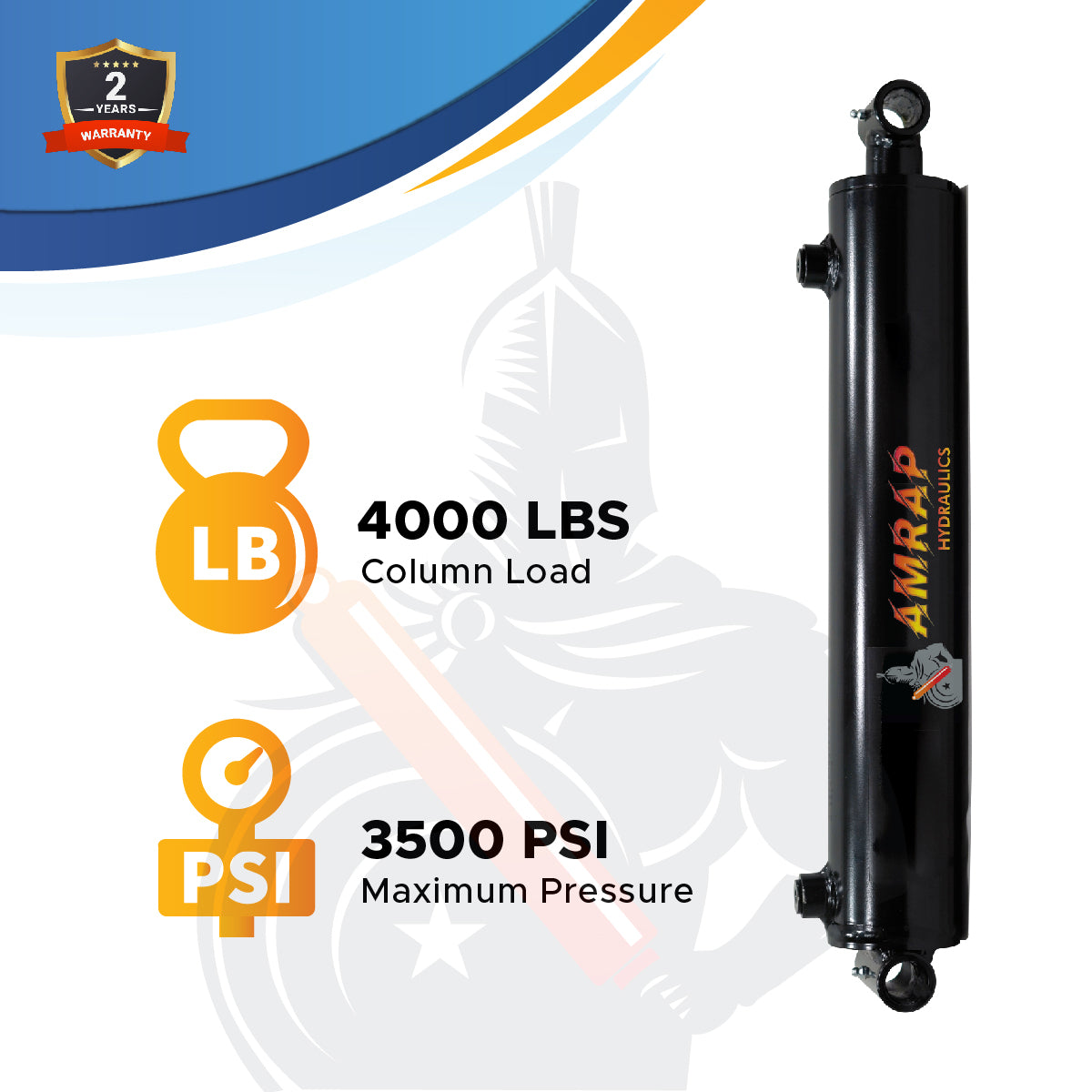 2x40 Hydraulic Cylinder -   2 Bore 40 Stroke Double Acting Welded Cross Tube Hydraulic Cylinder 3500 PSI