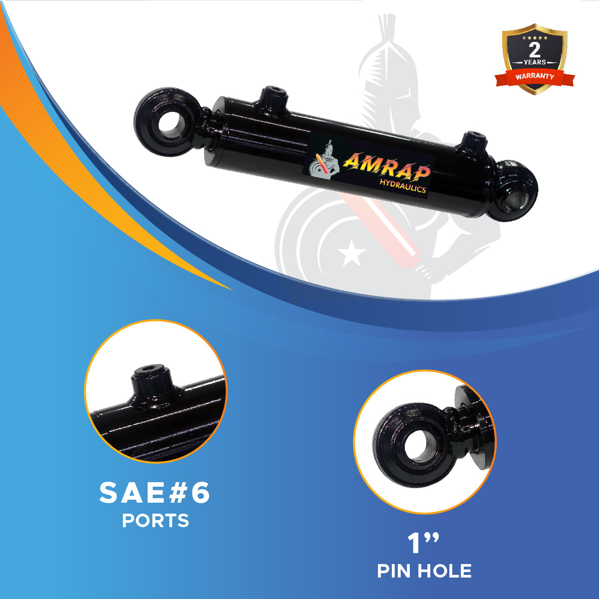 2x18 Hydraulic Cylinder - 2" Bore x 18" Stroke Hydraulic Cylinder | Swivel Eye Mount | 3500 PSI - (2x18) - SAE#8
