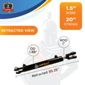 1.5x20 Hydraulic Cylinder -   1.5 Bore 20 Stroke  Double Acting Welded Clevis Hydraulic Cylinder  3000 PSI