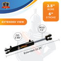 2.5x6 Hydraulic Cylinder -   2.5 Bore 6 Stroke  Double Acting Welded Clevis Hydraulic Cylinder  3000 PSI