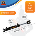 2x38 Hydraulic Cylinder -   2 Bore 38 Stroke  Double Acting Welded Clevis Hydraulic Cylinder  3000 PSI