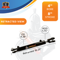 4x8 Hydraulic Cylinder - 4 Bore 8 Stroke Double Acting Welded Clevis Hydraulic Cylinder 3000 PSI