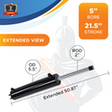 5x21.5 Hydraulic Cylinder for Dump Trailer – 5" Bore x 21.5" Stroke, 3500 PSI Double Acting Dump Hoist Hydraulic Cylinder, Welded Steel Trailer Hoist Cylinder (5x21.5)