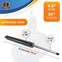 4.5x30 Hydraulic Cylinder -   4.5" Bore 30" Stroke  Log Splitter Hydraulic Cylinder  3500 PSI