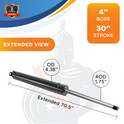 4x30 Hydraulic Cylinder -   4" Bore 30" Stroke  Log Splitter Hydraulic Cylinder  3500 PSI