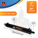 5x24 Hydraulic Cylinder -   5" Bore 24" Stroke  Log Splitter Hydraulic Cylinder  3500 PSI
