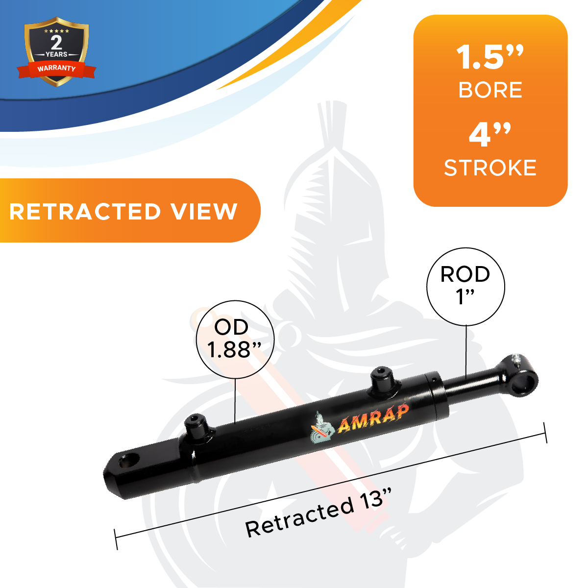 1.5x4 Hydraulic Cylinder -   1.5 Bore 4 Stroke  Double Acting Welded Tang Hydraulic Cylinder  3500 PSI