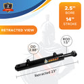 2.5x14 Hydraulic Cylinder -   2.5 Bore 14 Stroke  Double Acting Welded Tang Hydraulic Cylinder  3500 PSI