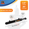 2.5x38 Hydraulic Cylinder -   2.5 Bore 38 Stroke  Double Acting Welded Tang Hydraulic Cylinder  3500 PSI