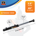 2.5x40 Hydraulic Cylinder -   2.5 Bore 40 Stroke  Double Acting Welded Tang Hydraulic Cylinder  3500 PSI