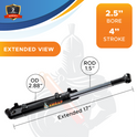 2.5x4 Hydraulic Cylinder -   2.5 Bore 4 Stroke  Double Acting Welded Tang Hydraulic Cylinder  3500 PSI
