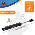 3.5x48 Hydraulic Cylinder -   3.5 Bore 48 Stroke  Double Acting Tie Rod Hydraulic Cylinder  2500 PSI