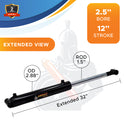 2.5x12 Hydraulic Cylinder -   2.5 Bore 12 Stroke Double Acting Welded Cross Tube Hydraulic Cylinder 3500 PSI