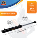 3x24 Hydraulic Cylinder -   3 Bore 24 Stroke Double Acting Welded Cross Tube Hydraulic Cylinder 3500 PSI