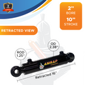 2x10 Hydraulic Cylinder -   2 Bore 10 Stroke  Welded Double Acting Swivel Eye Hydraulic Cylinder  3500 PSI