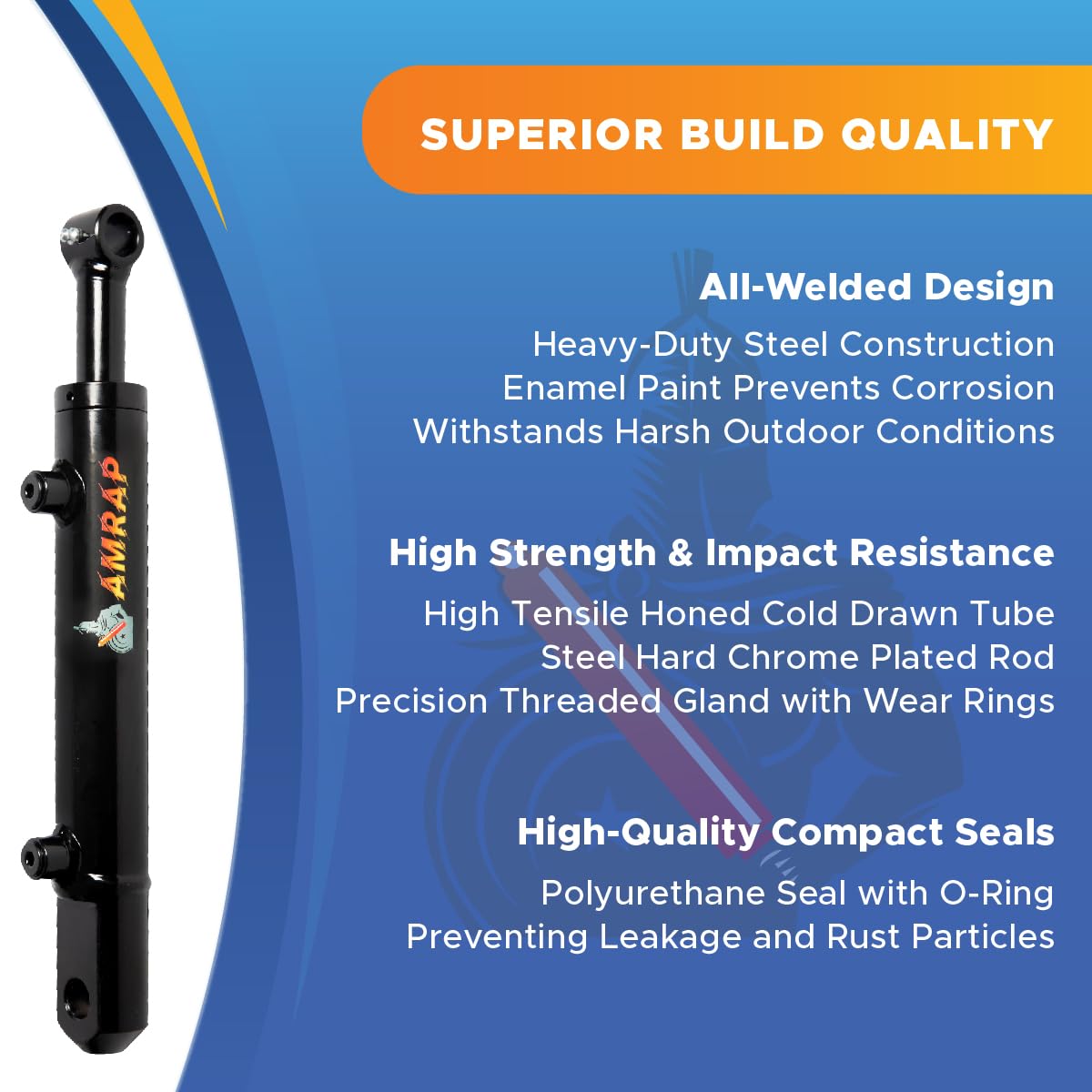 1.5x24 Hydraulic Cylinder - Double Acting Welded Tang Universal Hydraulic Cylinder 1.5" Bore x 24" Stroke - SAE 6 Ports - 3500 Psi